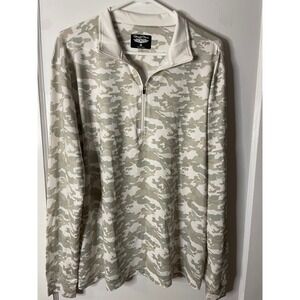 Straight Down Camo Quarter Zip Long Sleeve Golf Pullover Athletic Wear Medium
